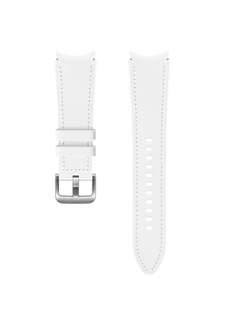 Curea smartwatch Hybrid Leather Band pentru Galaxy Watch4 Classic - 20mm M/L - White