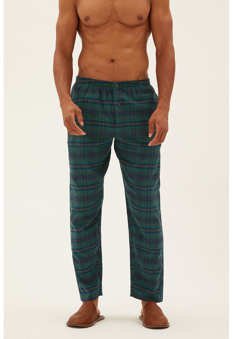 Pijama lunga cu model in carouri fashiondays.ro imagine 2022 reducere