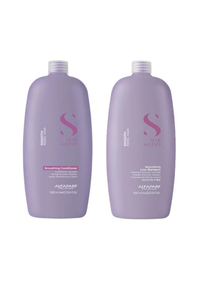 Set pentru netezire Semi Di Lino Sampon 1000 ml - Balsam 1000 ml