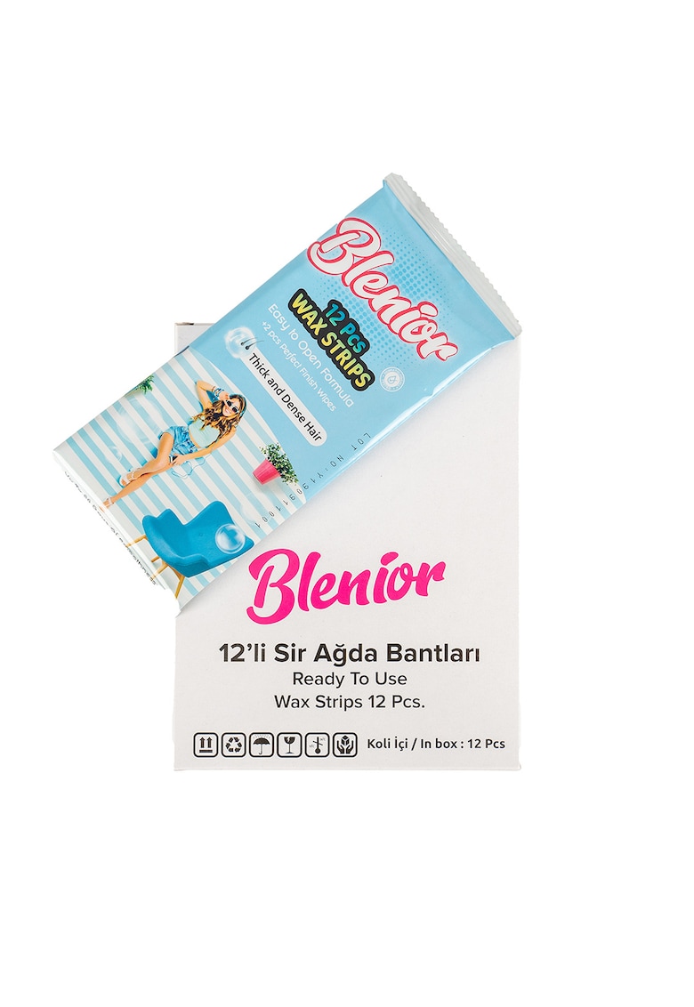 Set benzi depilatoare cu ceara rece pentru corp - fir gros - 12 buc/set