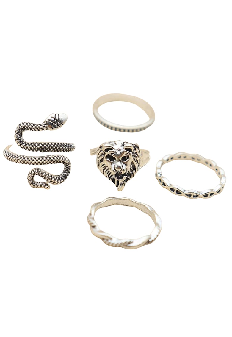 Set 5 inele argintii - cu sarpe - Munda C6 -