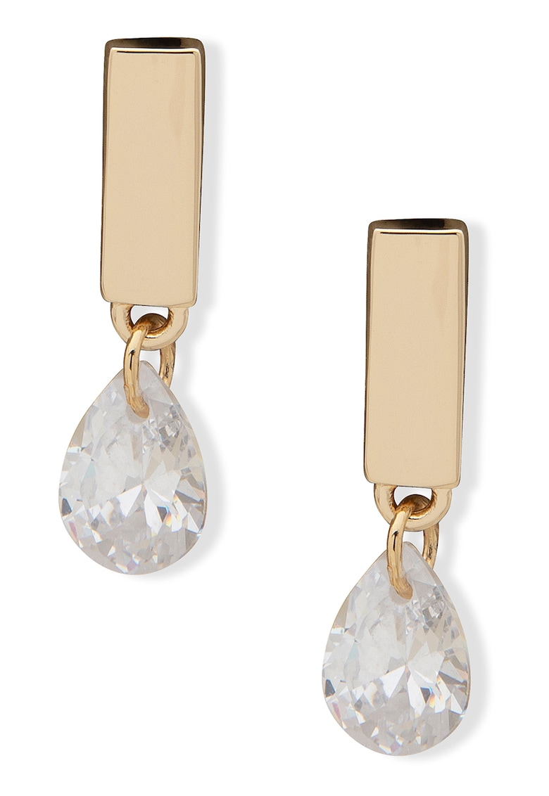 Cercei drop mici decorati cu cristale DKNY