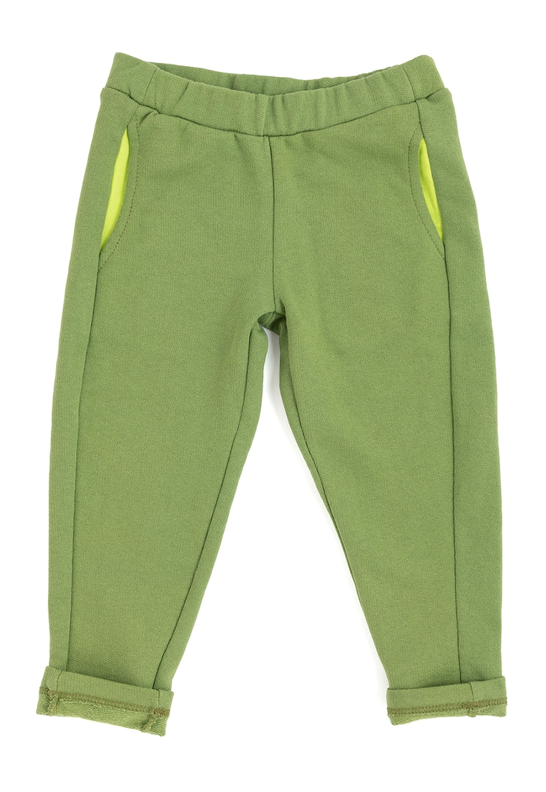 Pantaloni din bumbac organic cu model camuflaj