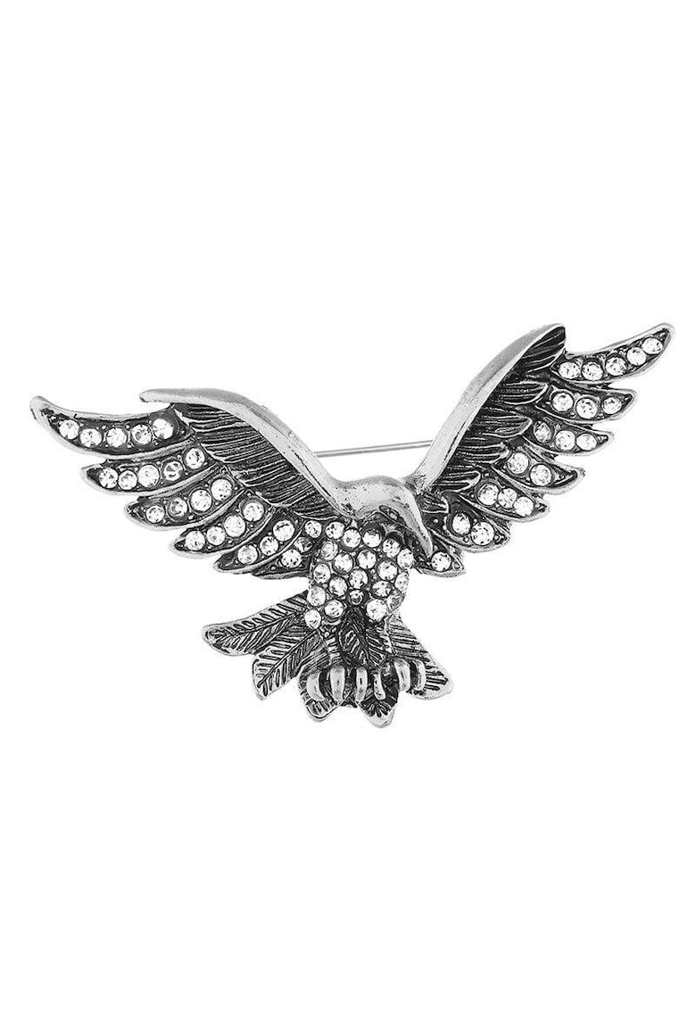 Brosa argintie - forma de vultur - cu pietre - Nicoleta C1 -