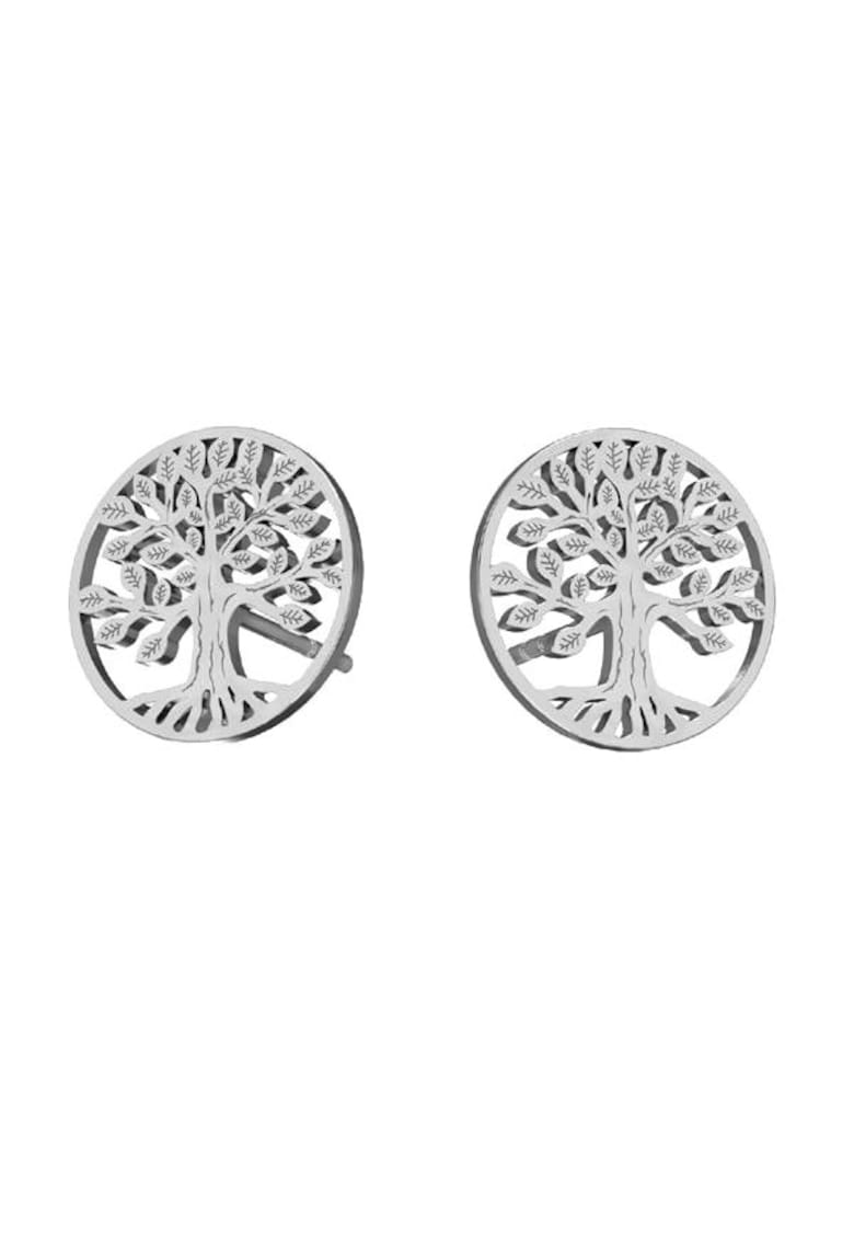 Cercei Argint 925 placat cu rodiu Tree of Life 11 mm Surub