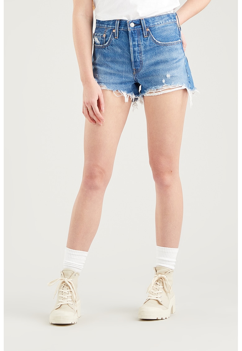 Blugi scurti cu talie inalta 501® - Albastru