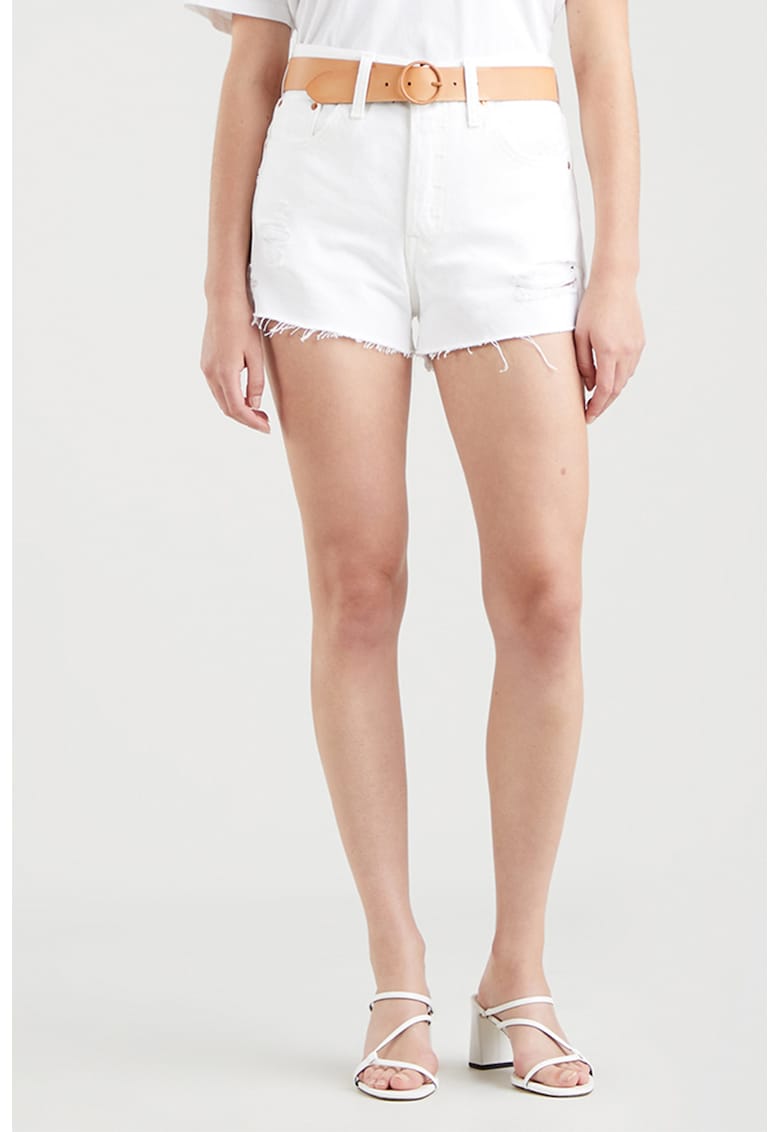 Blugi scurti cu talie inalta 501® - Alb