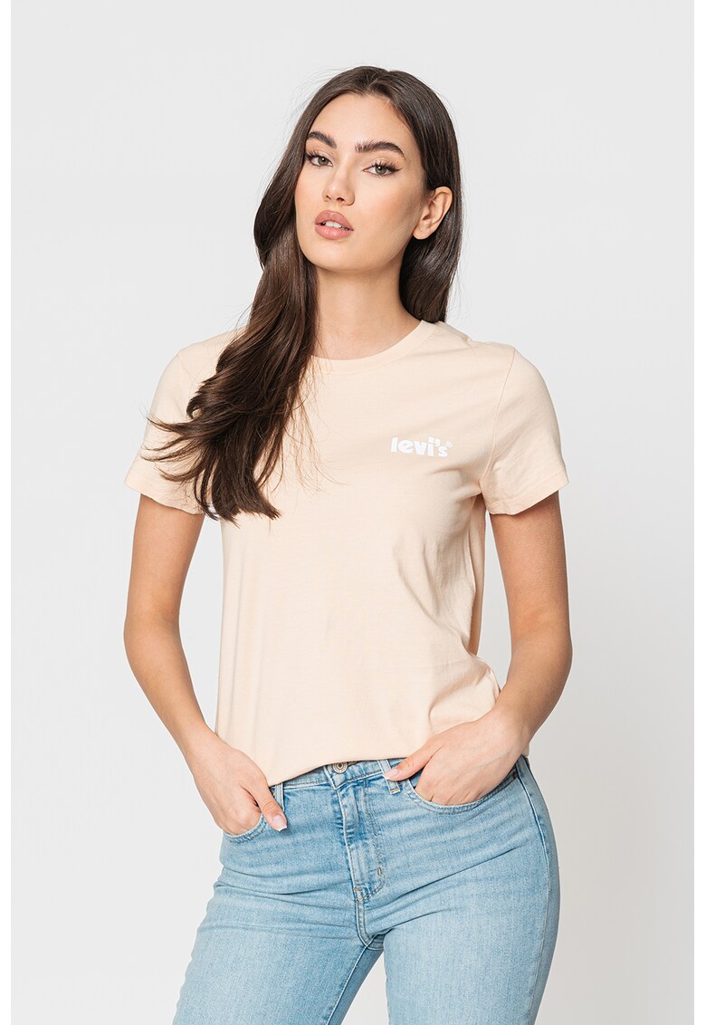 Тениска с овално деколте и лого Levis