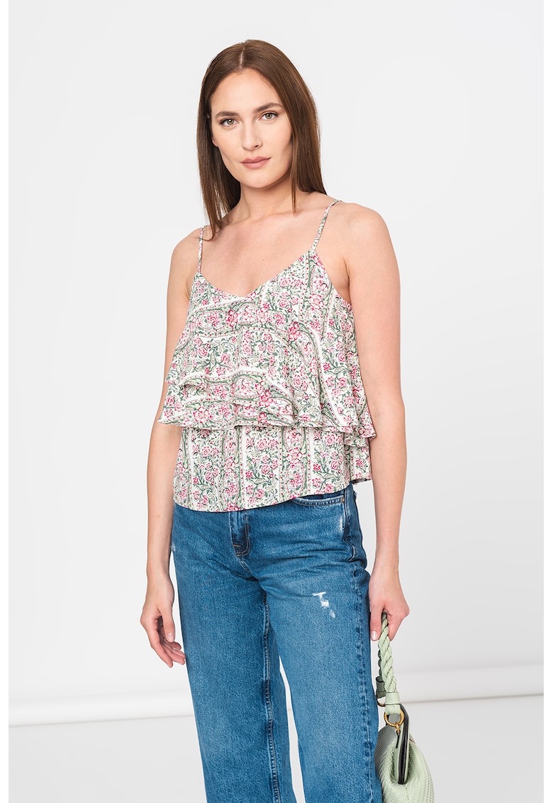 Top floral cu volane Jenny