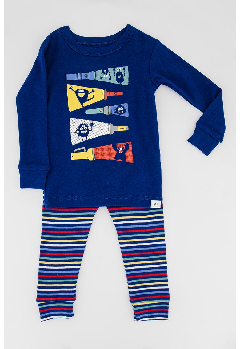 Pijama de bumbac organic cu imprimeu grafic