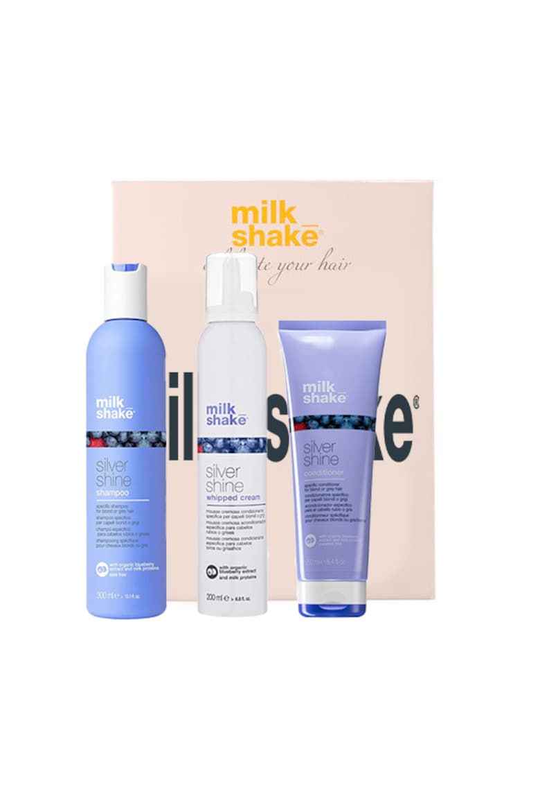 Kit pentru par blond Silver Shine Sampon 300 ml - Balsam 250 ml - Balsam spuma 200 ml