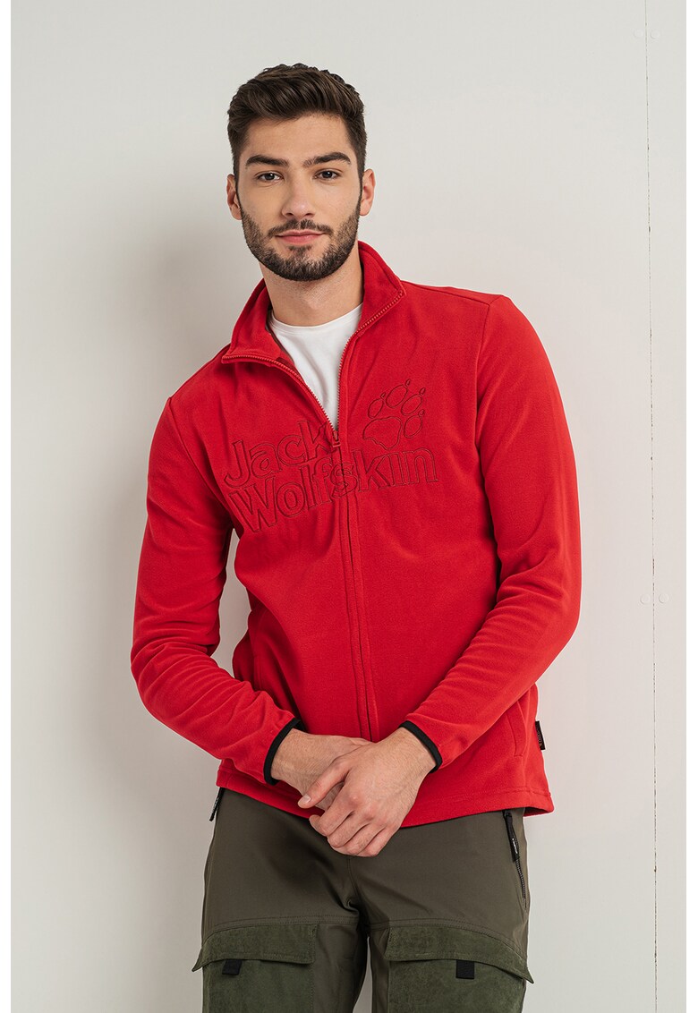 Bluza sport de fleece cu fermoar si logo Zero Waste fashiondays.ro imagine promotii 2022