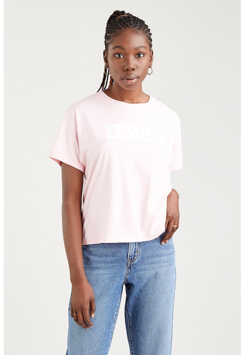 Tricou de bumbac cu imprimeu logo fashiondays imagine noua