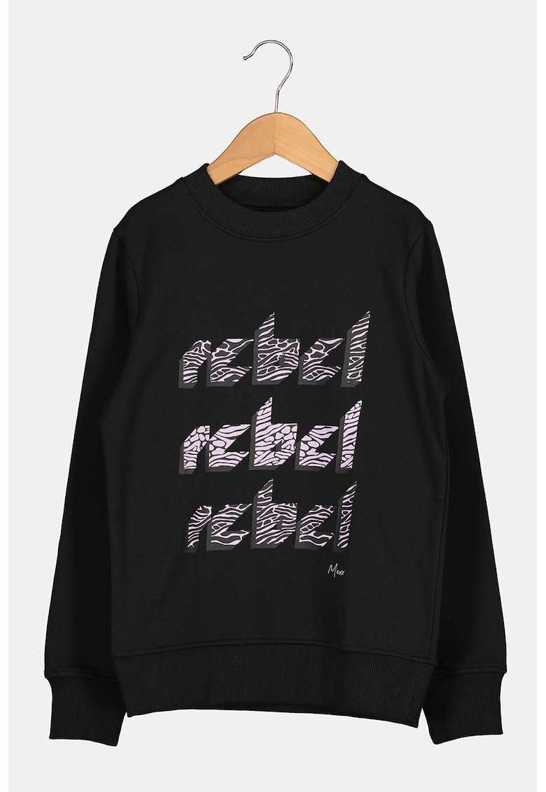 Bluza sport cu decolteu la baza gatului si imprimeu text