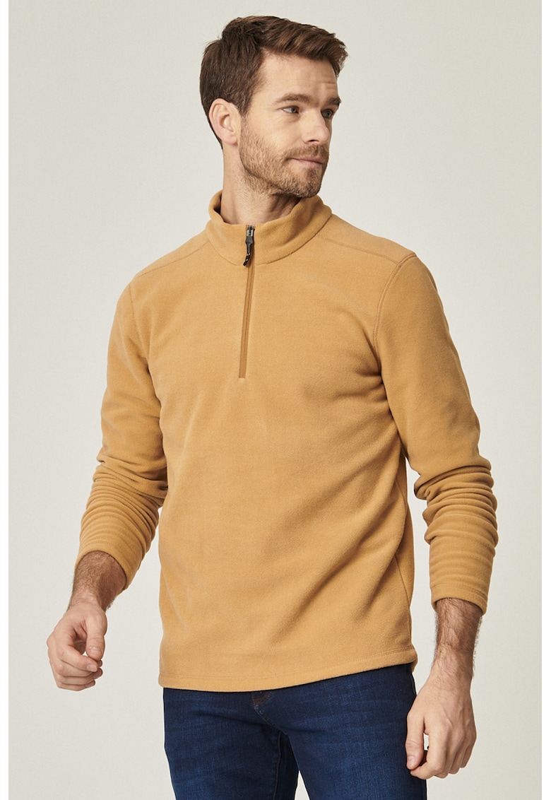 Bluza sport din material fleece cu fenta cu fermoar 2022 ❤️ Pret Super fashiondays imagine noua 2022
