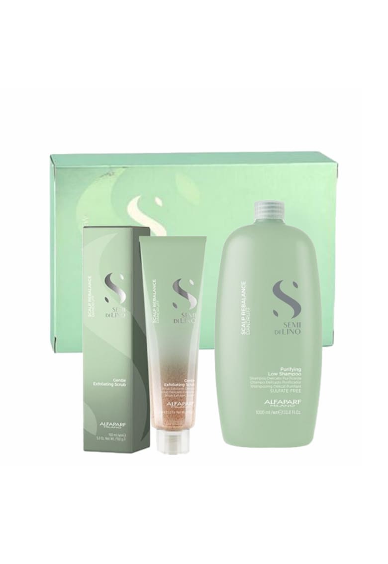 Set anti-matreata Scalp Rebalance Sampon 1000 ml - Exfoliant 150 ml