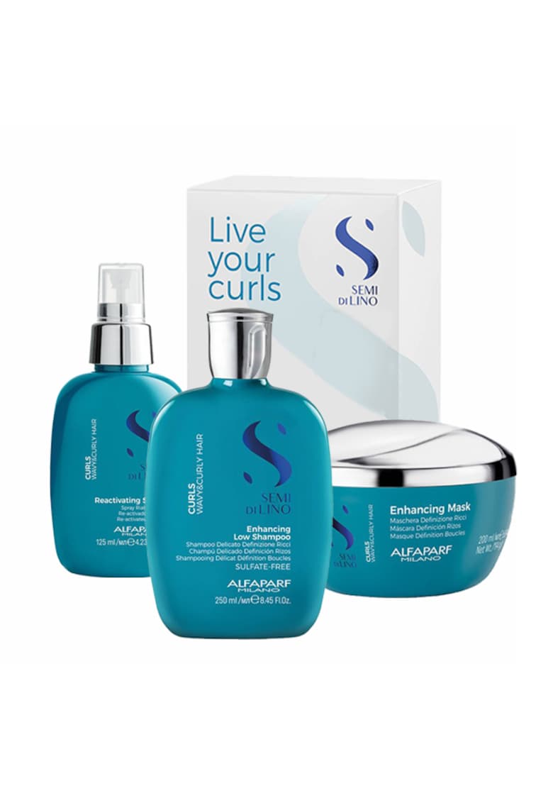 Set pentru par ondulat Curls Sampon 250 ml - Masca 200 ml - Spray 125 ml
