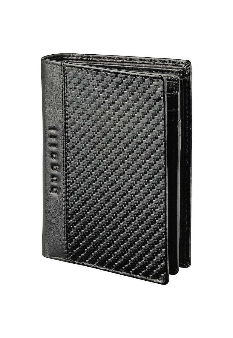 Portofel Comet - piele neagra - multiple compartimente - protectie RFID