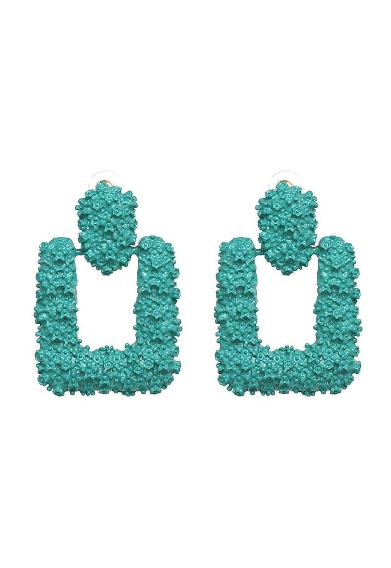 Cercei verzi - cu textura incretita - Risa C17 -