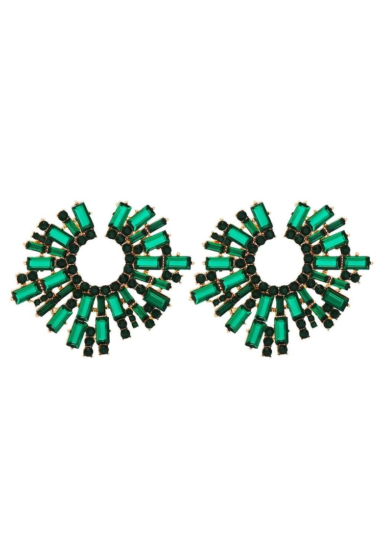 Cercei aurii - cu pietre verzi - Rickey C17 -