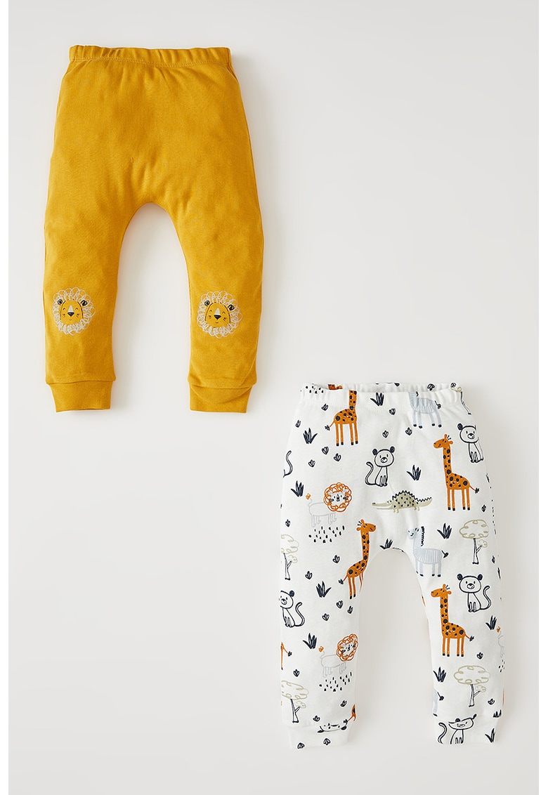 Set de pantaloni cu imprimeu cu animale - 2 piese