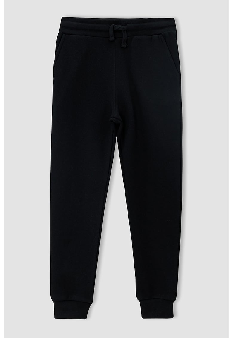 Pantaloni sport din amestec de bumbac cu talie ajustabila