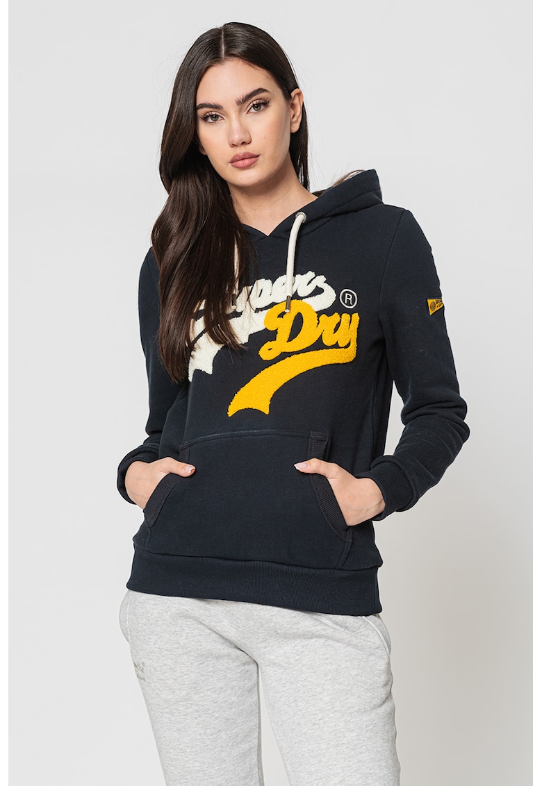 Худи с плюшено лого и джоб кенгуру SUPERDRY