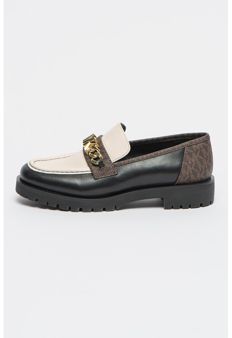Pantofi loafer cu model colorblock si detaliu din lant fashiondays.ro imagine noua gjx.ro