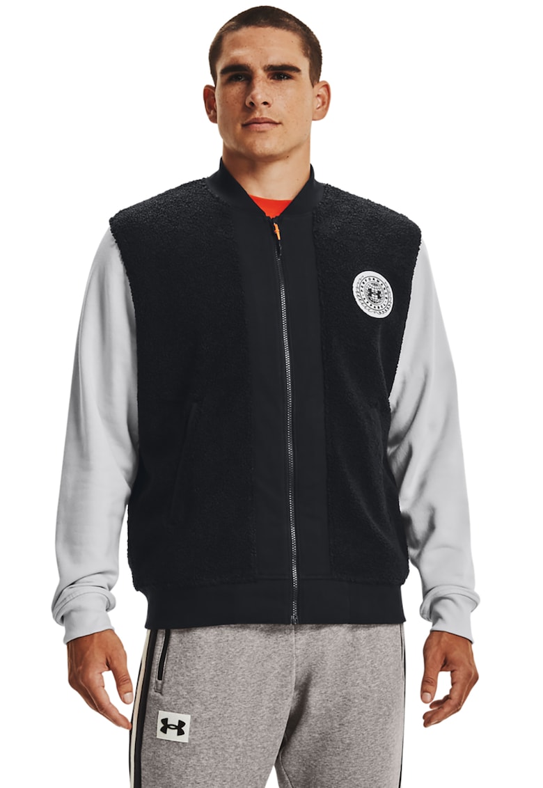 Jacheta bomber din material fleece pentru fitness rival alma mater