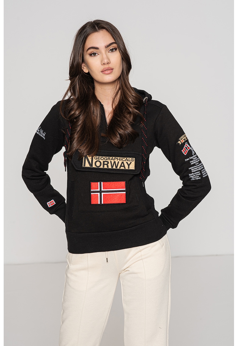 Hanorac cu snur si logo brodat Gymclass