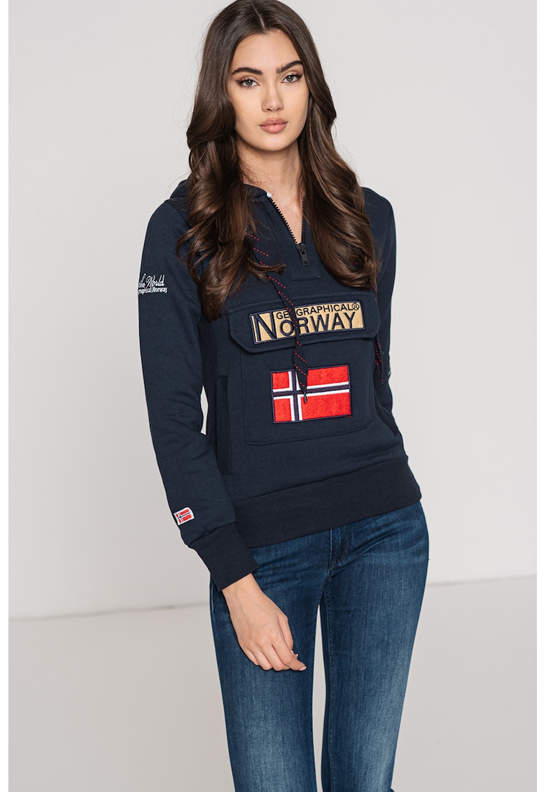 Hanorac cu snur si logo brodat Gymclass