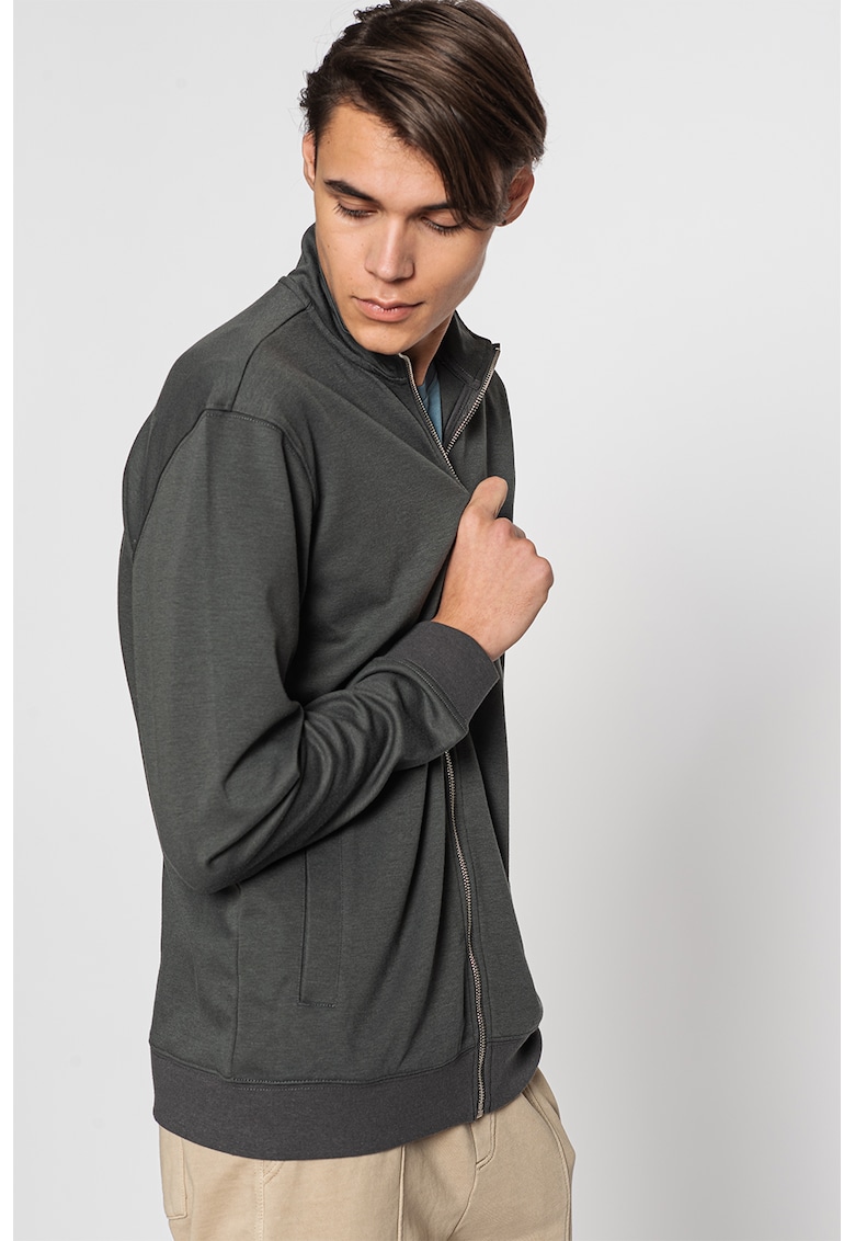 Bluza sport cu fermoar Oxley - Gri carbune/Gri inchis