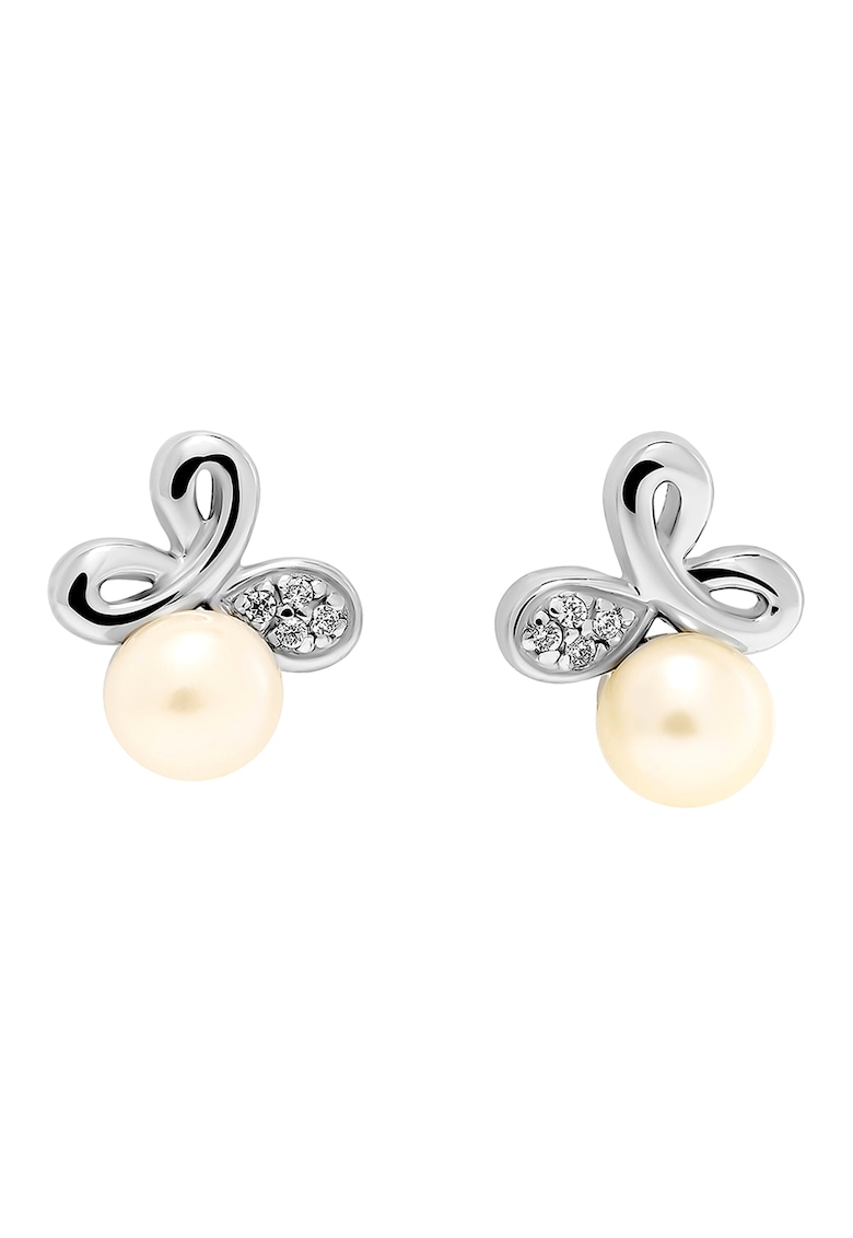 Cercei cu tija – din argint veritabil cu perle si zirconia fashiondays imagine noua
