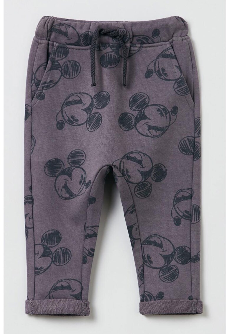 Pantaloni sport cu imprimeu cu Mickey Mouse si snur de ajustare in talie