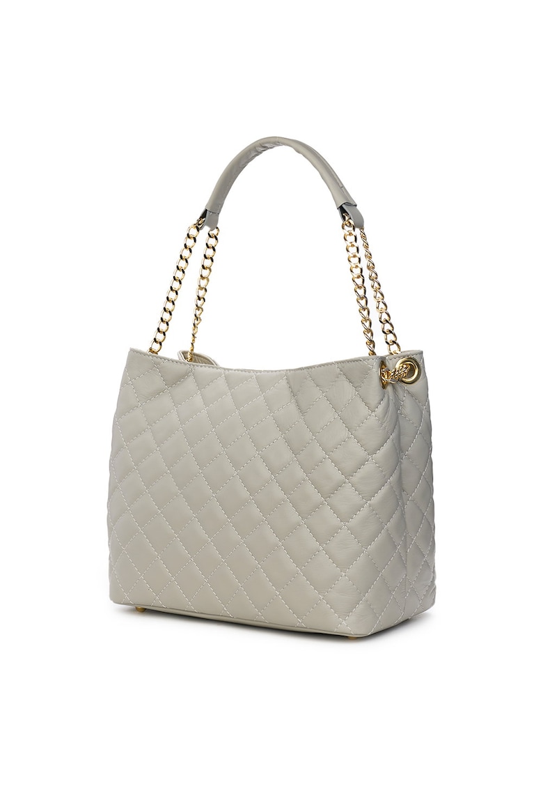 Geanta din piele matlasata Paloma fucsia