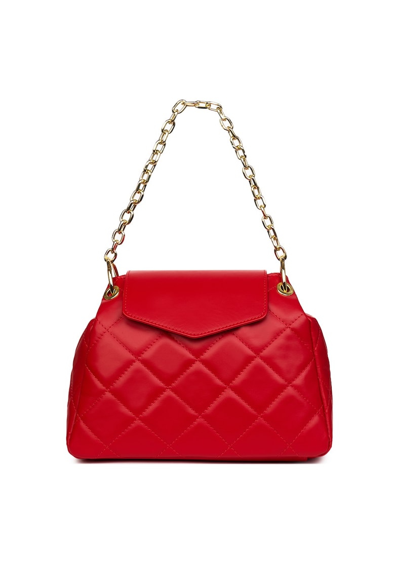 Geanta din piele matlasata Evia fucsia