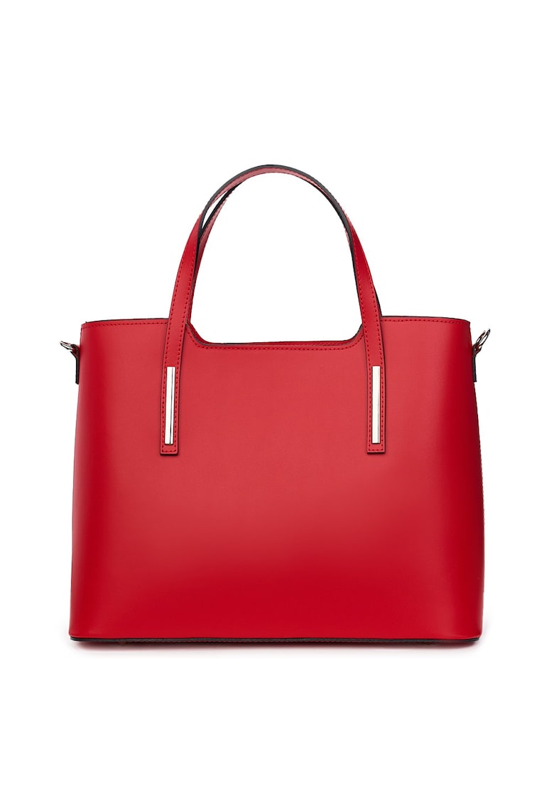 Geanta din piele amprentata Carolina - Rosu