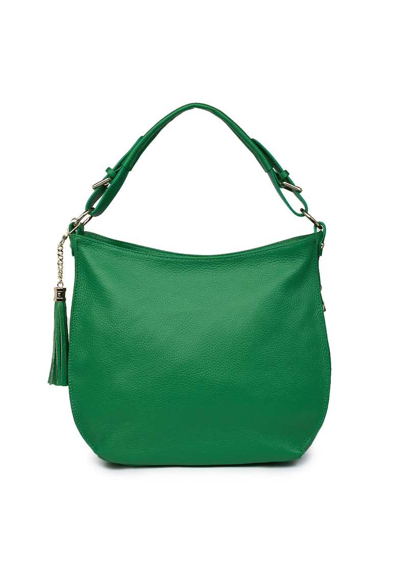 Geanta dama Edina din piele naturala - Verde - 29x36cm