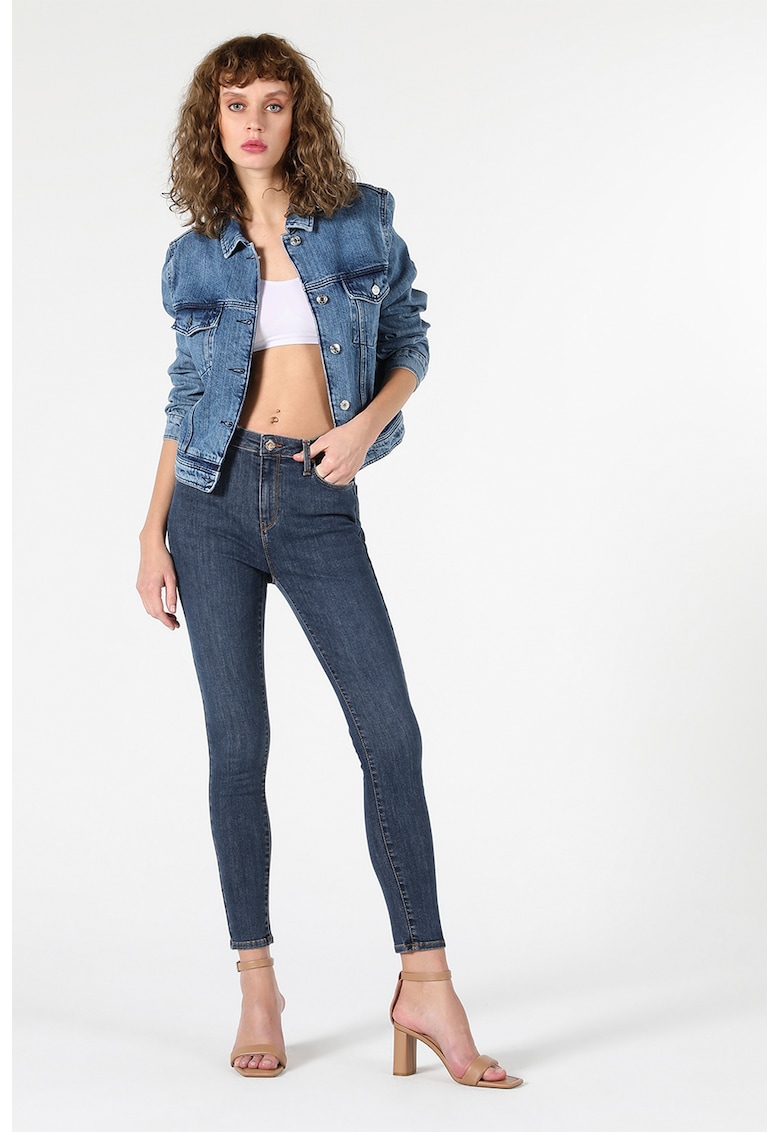 Blugi skinny cu talie medie