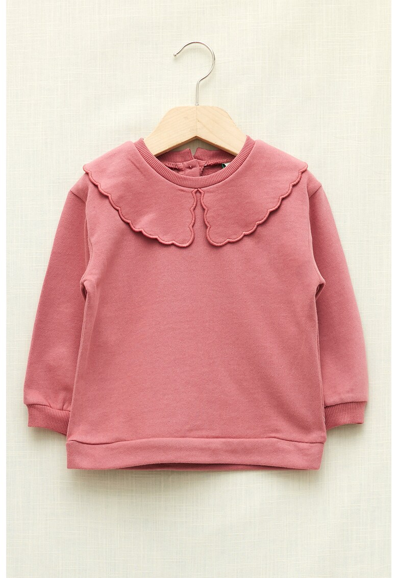 Bluza sport de bumbac organic cu guler Peter-Pan