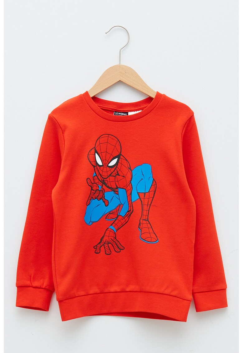 Bluza sport cu decolteu la baza gatului si imprimeu Spiderman