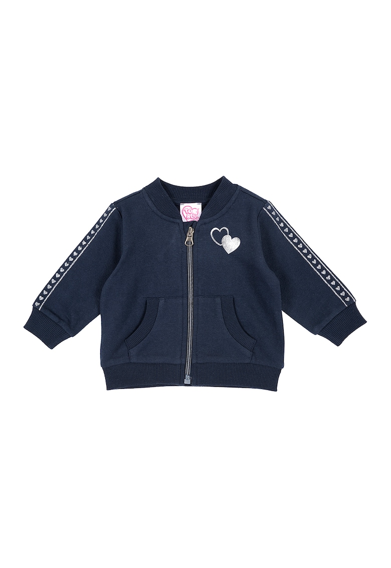 Bluza sport cu fermoar si detalii stralucitoare