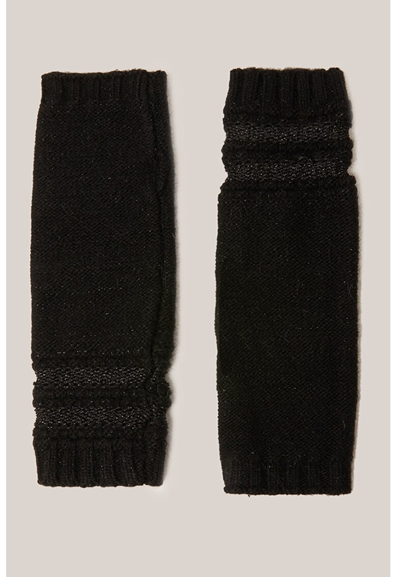 Manusi lungi din amestec de lana cu margini din lurex si degete decupate fashiondays imagine noua