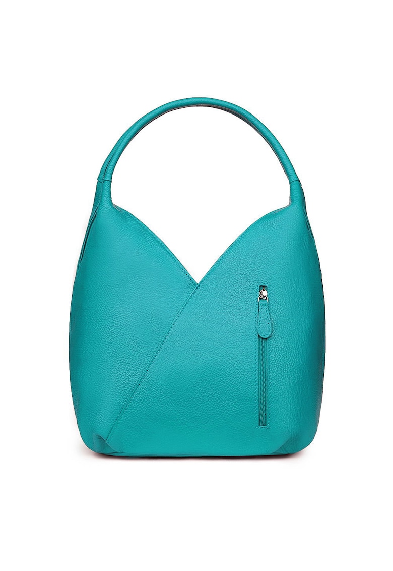 Geanta piele naturala Lorena - Turcoaz