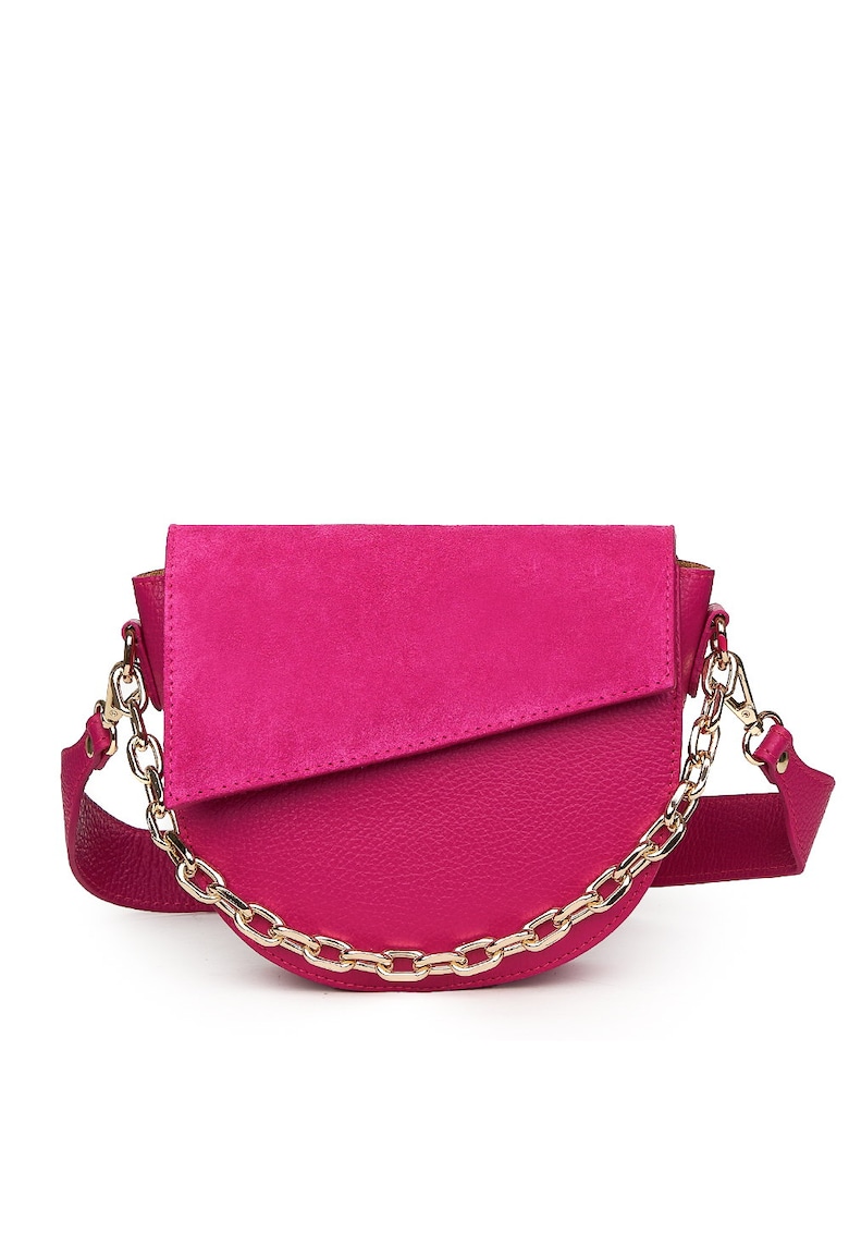 Poseta dama din piele naturala Donna fucsia