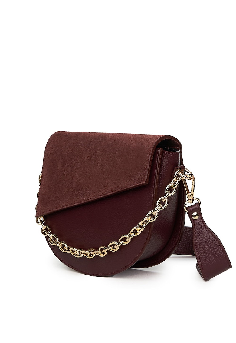 Poseta dama din piele naturala Donna fucsia