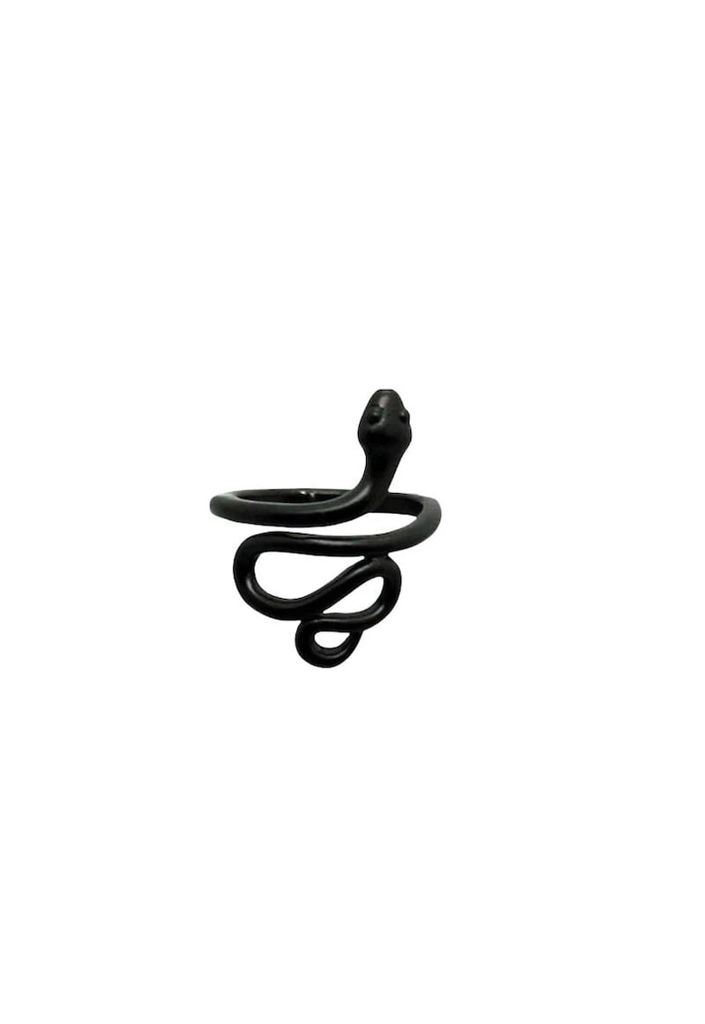 Inel negru - reglabil - forma de sarpe - Sadie C3 -