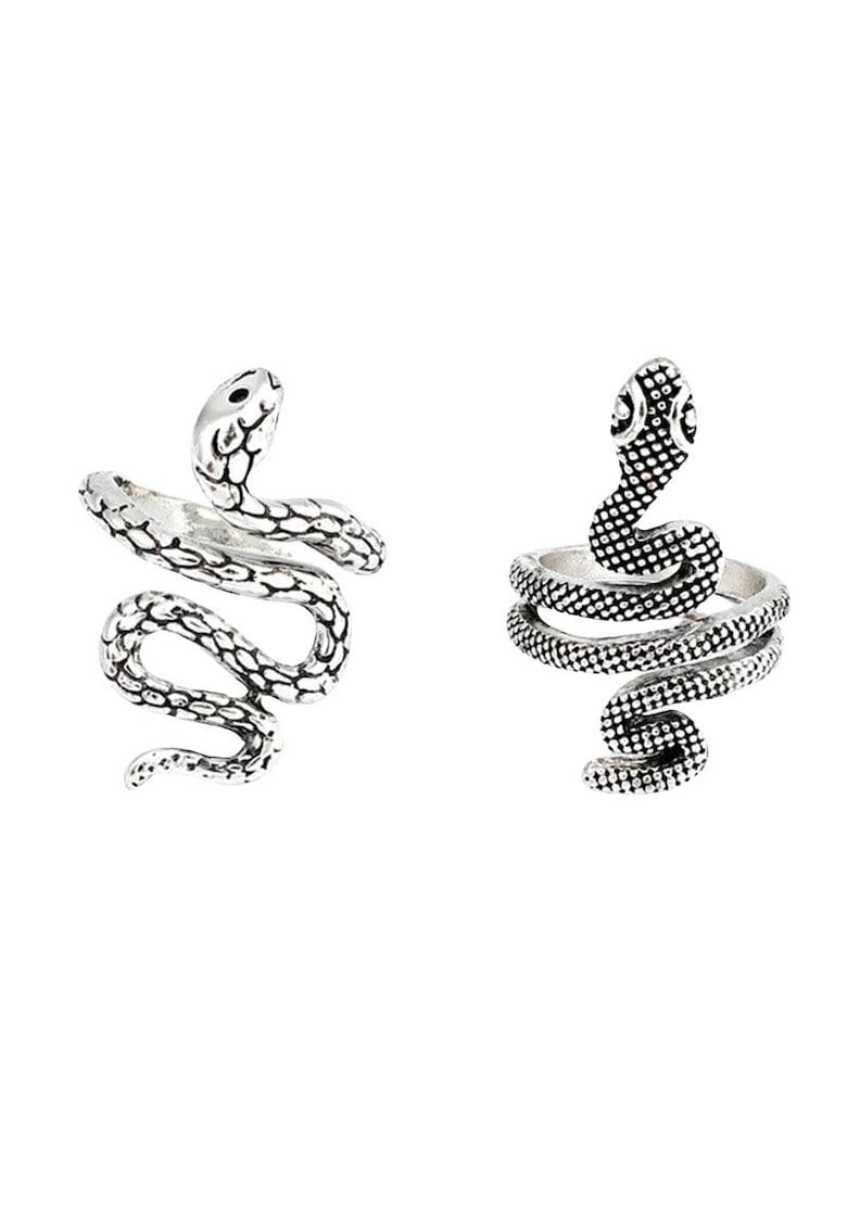 Set 2 inele argintii - reglabile - forma de sarpe - Sabina C3 -