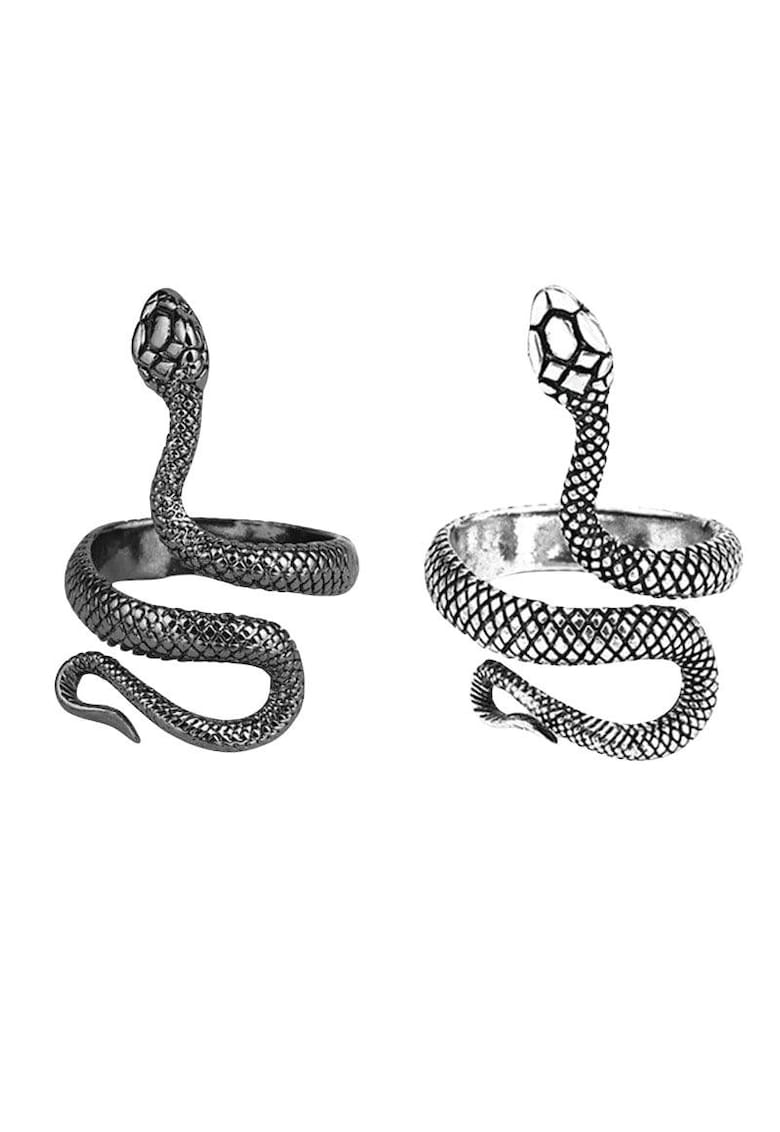 Set 2 inele argintii - reglabile - forma de sarpe - Sabrine C3 -