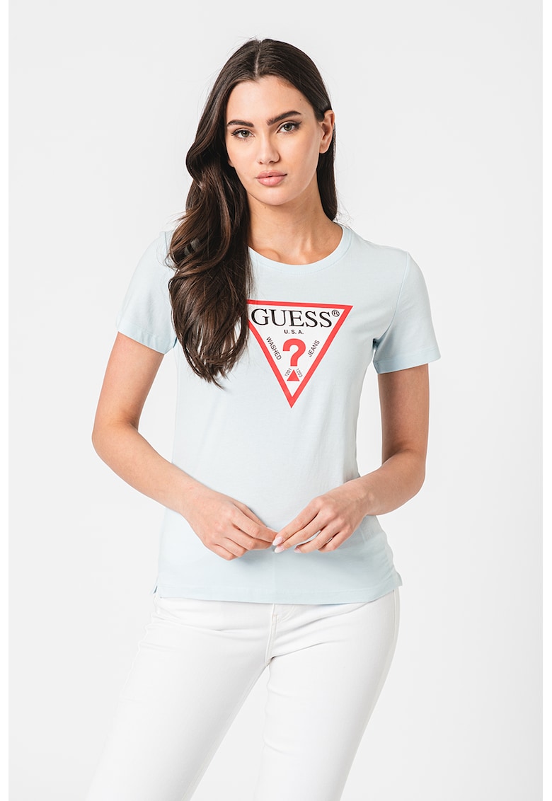 Памучна тениска с лого GUESS JEANS